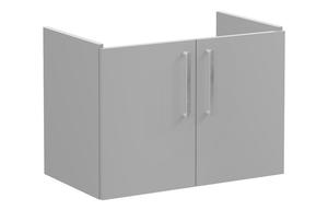 VitrA Root Flat 80cm 2 Door Wall Hung Washbasin Unit - Matt Rock Grey